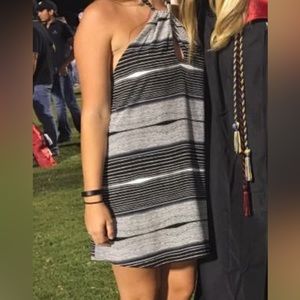 Impeccable Pig Black/White Striped Halter Dress